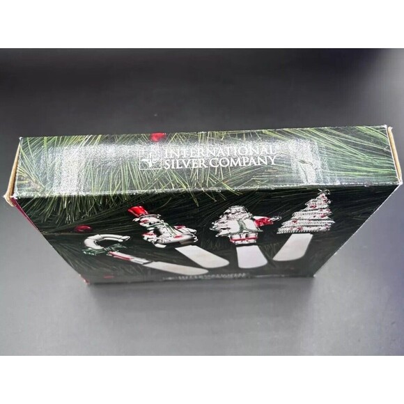 International Silver Company Christmas Holiday Cheer 4pc Spreader Set Santa NEW - Picture 2 of 10